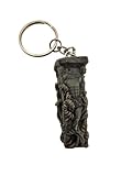 Hellraiser Gothic Horror Decorative Keychain, Dark Gray Carved Cylindrical Pendant, 2.5 Inches