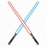 VXQ Retractable Light Sabers for Kids - 7 Colors with Sound Effects Light Up Saber Mini Light Saber Sword Toys for Boys Girls Party Supplies Halloween Birthday Toy - 2 Pack