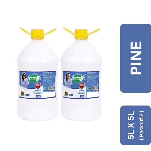 Image of Brightx Floor Cleaner Liquid Pine | Disinfectant Phenyl for Floor Cleaning | Kills 99.9% Germs | Bathroom & Tile Cleaner | Multi Surface Cleaner for Home | Concentrated Liquid | 5L x 2 Pack