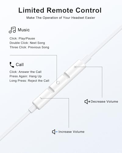 Image of [Apple MFi Certified] USB C Headphones Wired for iPhone 17 16 15 Pro Max | USB C Earphones /Earbuds with Mic & Remote Control Noise Cancelling Type C Ear Buds for iPhone 17 16 15 Pro Max, Galaxy S26