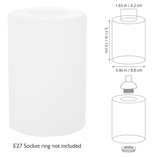 Amosfun White Frosted Cylinder Lampshade Small Lip-Less Glass Lamp Shade for Ceiling, Table Lamp Shade Replacement for Home, Office, Hotel, E27, 8.8x8.8x13cm - Image 5