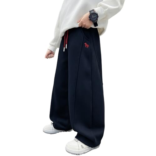 Pantalones deportivos anchos para niños y niñas con forro polar cómodo