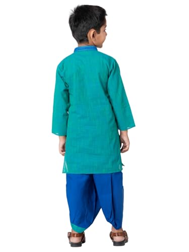 Image of Boys Ethnic Kurta & Elastic Waist Dhoti Set