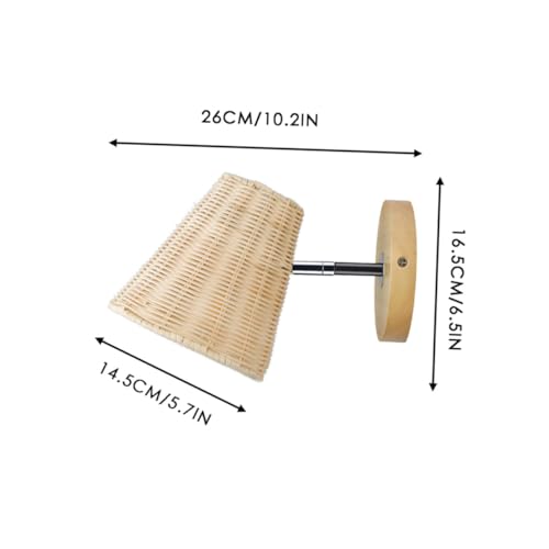 Lámpara de pared de ratán beige OUNONA para iluminación rústica de pasillos 3