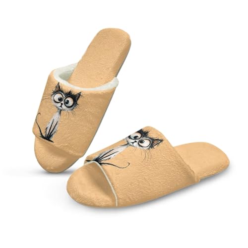 Fuzzy Slippers Open Toe House Shoes Breathable Indoor Slider Shoes Lightweight Slippers for Women