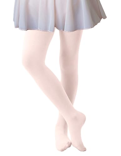 CozyWow Ballettstrumpfhose Mädchen Strumpfhose Ultra Weiche Kinder Elastisch Tanzstrumpfhose Rosa 6-8 Jahre