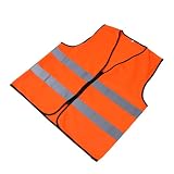 AUTSUPPL Chaleco Reflectante de Seguridad con Cremallera y Tiras Fluorescentes para Adultos Alta Visibilidad para Trabajo Ciclismo y Tráfico Talla Color Naranja