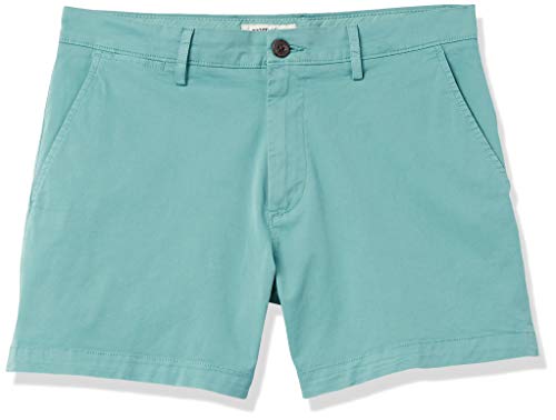 Image of Amazon Essentials Men's Slim-Fit 5 inch Flat-Front Comfort Stretch Khaki Chino Shorts with Elastic Waistband