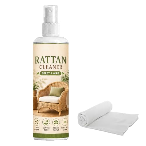 FNIUANF Powerful Rattan Cleaner & Polish Spray, 2026 New Wicker Furniture Cleaner & Polish 100ml, Restores Natural Shine, Deep Cleaning Formula for Indoor & Outdoor Rattan (1pc)