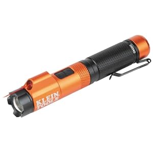 Klein Tools 56040 Magnetic LED Flashlight, 350 Lumen Rechargeable Flashlight, Twist Focus, Laser Pointer, Hands-Free, USB Charging Cable, for Work and Outdoor