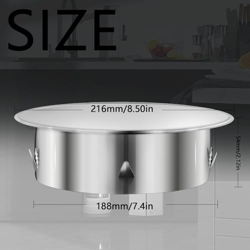 Stove Pipe Cover 200 mm Chimney Hole Cover Chimney Pipe Cover Chimney Cover Stainless Steel Stove Pipe Capsule Wall Lining Lid Stove Hole Ceiling Bottom Diameter 188 mm Depth Approx. 54 mm - Image 2