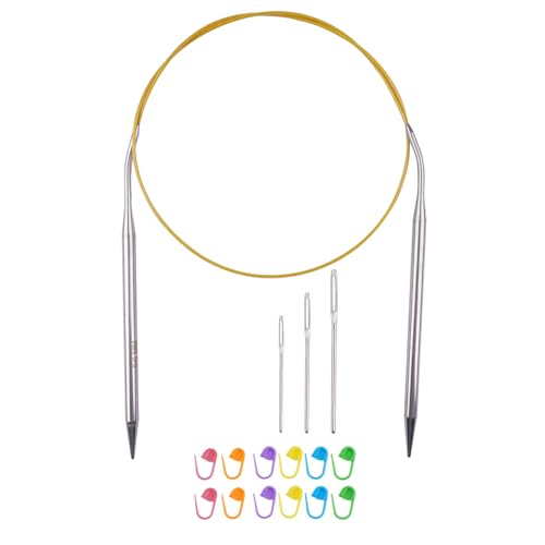 Circular Knitting Needles 32inches/80cm Size US 10.0(6mm) Stainless Steel Round Knitting Needles for Handmade Knitting DIY