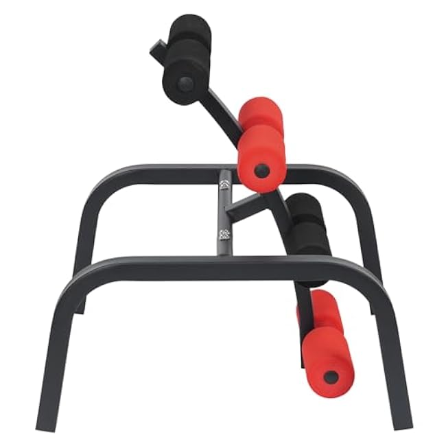 Compact Back Stretcher, Mini Inversion Table for Back Pain Relief, Adjustable Rotation Angle, 353lbs Load Capacity, at Home, Office to Relieve Low Back Fatigue(Black, Red)