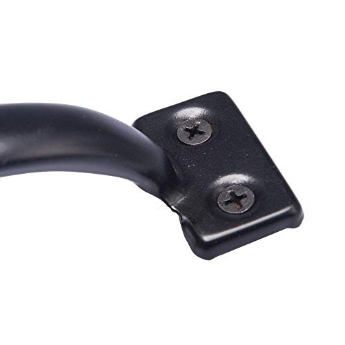 Tebery 4 Pack Utility 6-1/2 Inch Pulls in Black Metal Gate Handle - Thumbnail 2
