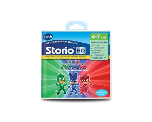 VTech - Storio Les Pyjamasques, Cartouche de Jeu HD pour Tablette Enfants avec 8 Jeux et 1 Aventure, Cadeau Enfant de 4 Ans à 7 Ans - Contenu en Français