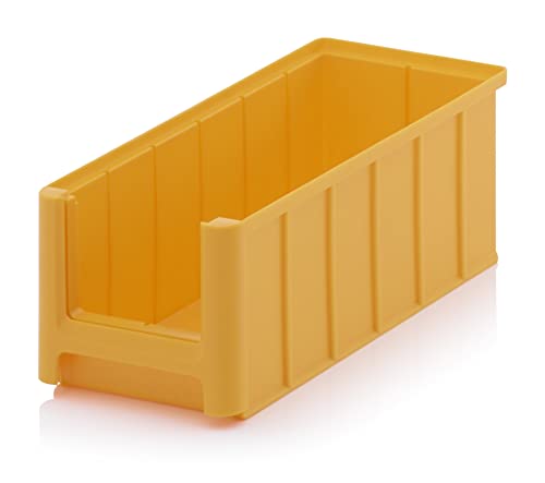 Creativ Ladenbau GmbH Sichtlagerkasten / Sichtbox / Stapelbox / Lagerbox / Sortierkasten / Sortierbox in Größe 3 lang, stapelbar, Farbe: gelb (Melonengelb ähnlich RAL1028) Cover