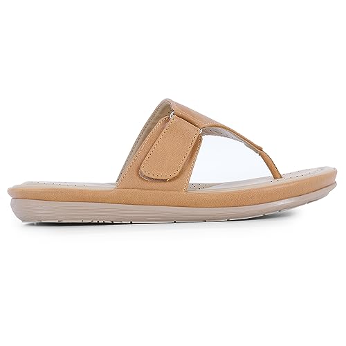 Image of DOCTOR EXTRA SOFT Women's Flat Memory Foam Slippers /Flip-Flops Fashion Stylish Casual Comfortable Diabetic Orthopedic Lightweight Synthetic Slip-On Sandals With Adjustable Strap For Girls D-608