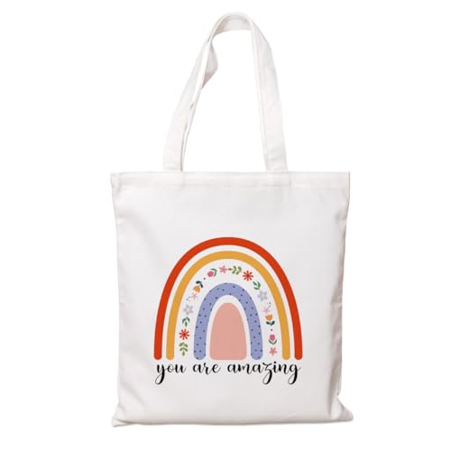 Sacola de lona Daily Affirmations – You are Amazing, sacola de compras de tecido de algodão, bolsas de praia de viagem, presente de dia das mães, presente de agradecimento para colega de trabalho
