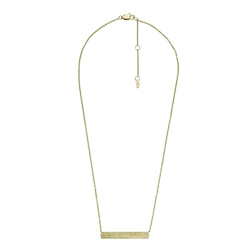Image of Fossil Women's Gold-Tone Stainless Steel Pendant Chain Necklace for Women