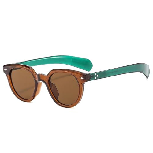 Lunettes de soleil ovales à rivets d'inspiration rétro et verres dégradés haute protection