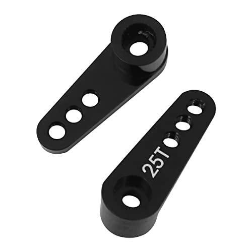 WANGCL 5 Stück 25T Servo Hupe Aluminium Servo Horn Arm 28mm für 1/10 RC Car RC Crawler Monster Trucks kompatibel mit FUTABA GM995 GM996R Servo – schwarz