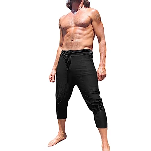 Pantalon médiéval de pirate bouffant noir taille M adulte