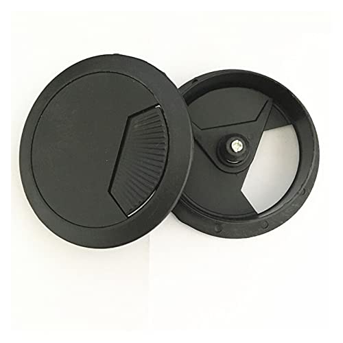 Desk Cable Grommet， 8pcs/lot 60mm Computer Desk Table Drawer Cupboard Grommet Cable Port Plastic Black Wire Hole Covers