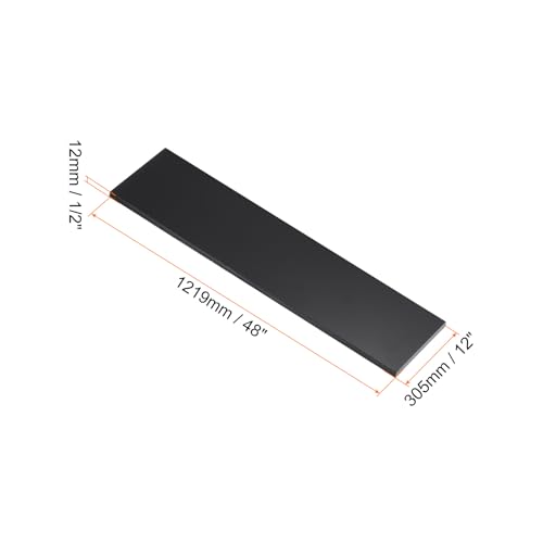 Image of 48 inch x 12 inch x 1 /2 inch HDPE Plastic Sheet, High Density Polyethylene Sheet Cutting Board Black Solid Block, [for DIY, Home Floor]