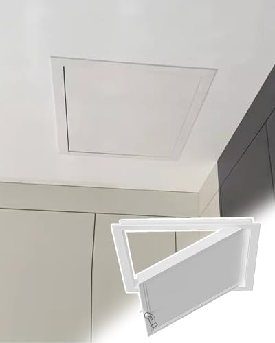 ENHEN White Pull Open Attic Access Door Latch Ceiling 22 X 22 22 X 30 22 X 36 Concealed Spring Loaded Access Panel 10x10 12x12 14x14 16x16 24x24(14x24in (350x600mm))