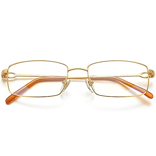 Image of HEPIDEM Vintage Style Rectangular Metal Eyeglasses for Men,New Retro Square Optical Glasses Frame