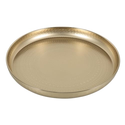 FUNOMOCYA Tray Metal Serving Platter Serving Dish Candy Dessert Plates Fruit Storage Plate Snacks Plate Metal Fruit Plate Serving Plates Coffee Table Decor Snack Storage Holder Iron Golden