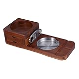 COLLBATH Posacenere in Legno con Supporto Scolpito per Sigari e Porta Whisky Vassoio Elegante e Spazioso per Casa per Momenti di Degustazione e Accessori per immagine