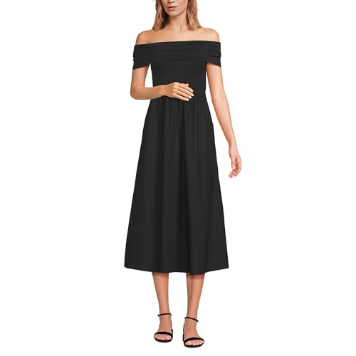 Lands' End Women's Off The Shoulder Slender Mixed Media Dress