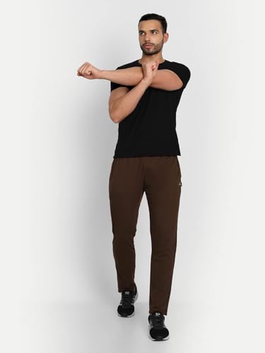 Image of Zeffit Men's Slim Fit Track Pants, Cotton, Elastic Waist, Side Pockets, Running & Gym