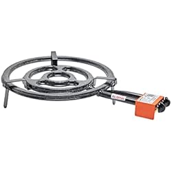 Mejores Paelleras Para Gas Garcima 76050 - Hornillo paellero Gas Plano l-50 2 Fuegos, 51 x 75.50 x 12 cm, Color Negro