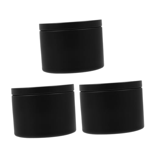 BEBEMOKO 3pcs Practical Round Iron Candle Jars Lid Holders for Decorative Containers for Home Supplies and Parties for Candies and More