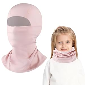 UOCAI Kinder Sturmhaube Winter Fahrradmütze Unter Helm Warm Sturmmaske Mütze mit Halswärmer Winddicht Gesichtsmaske Skimaske Outdoorsports Radfahren Skifahren Fahrra (Rosa)