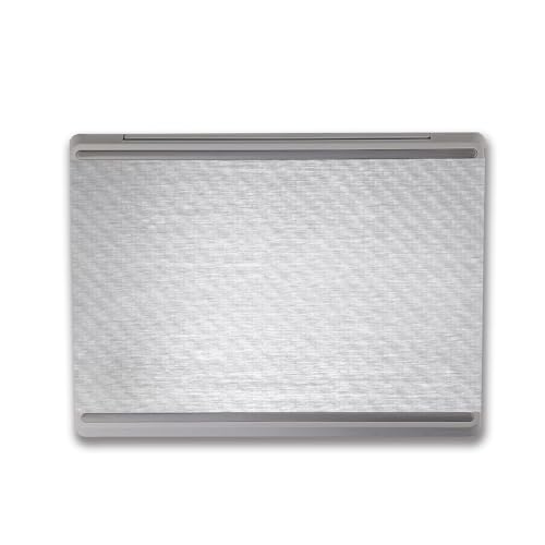 Image of MightySkins Carbon Fiber Skin Compatible with Microsoft Surface Laptop Go 3 (2023) Full Wrap Kit - Brushed Aluminium | Protective, Durable Textured Carbon Fiber Finish | Made in The USA