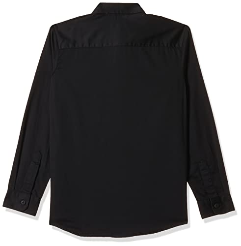 Image of U.S. Polo Assn. Solid Regular Fit Cotton Shirt for Boys - Spread Collar, Curved Hem - Kids Shirt with a Bow