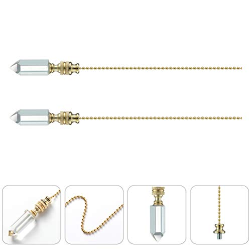 Lurrose 2 Pcs Pingente de Cristal Pingente Extensão de Corrente de Puxar Ventilador de Teto para Lus