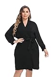 Kimono Palace Womens Plus Size Robes Knit Bathrobe Modal Short Loungewear Maternity Soft Ladies Slee