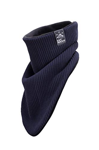 Manufaktur13 Windbreaker - Bandana, Halstücher in versch. Varianten, Multifunktionstuch, Baumwolle Schal, Dreieckstuch, geeignet für Motorrad & Fahrrad (M13) (Knit: Navy)