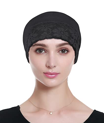Chemo Scarves For Women Bamboo Sleep Hats For Cancer Patients Black #TOP3