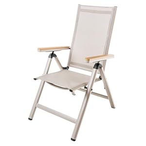 Riess Ambiente Outdoor Gartenstuhl DESIGNO - Taupe - Aluminium klappbar wetterfest Hochlehner