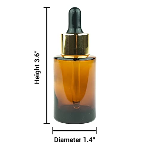 Glass Serum Amber 1oz Dropper Bottle - Glass Tincture Bottles - Eye Droppers for Essential Oils and Liquids - Leakproof Travel Bottles-12 pack2