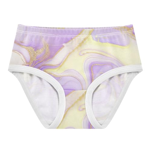 Purple Marble Elegant Gold Veins Little Girl Panties Toddlers Underwear Floral Cotton Animal Underpants Briefs 2t