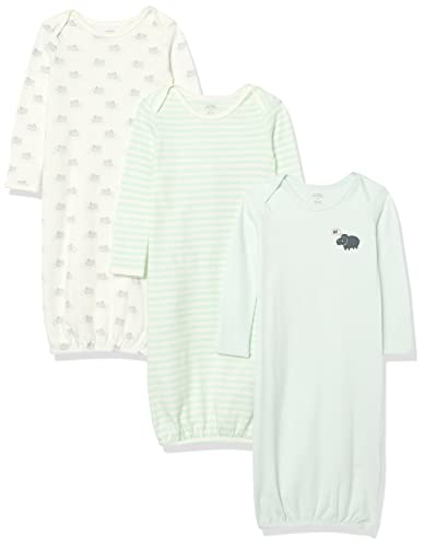 Image of Amazon Essentials Unisex Babies' Cotton Sleeper Gowns, Pack of 3