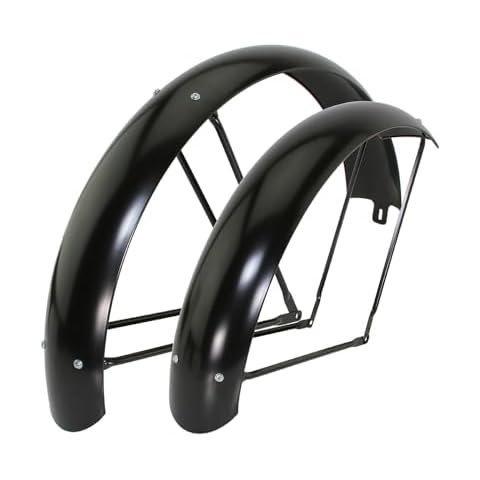 ALTALINE Bicycle 26 x 4.0 Inch Steel Classic Standard Adjustable Fender Set, Multiple Colors (Black) Cover