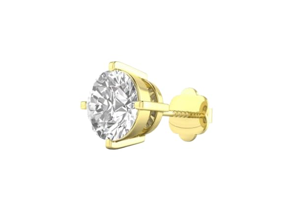 Men'S Single Diamond Stud Earring Heera Stone Original Certified बेस्ट सिंगल डायमंड इयररिंग कान के बूंदे गोल्ड एरिंग Round Cut Vvs1 Hira Ratna Bunde Kan Ke Tops Timeless Fashion Jewelry Gift-image-30