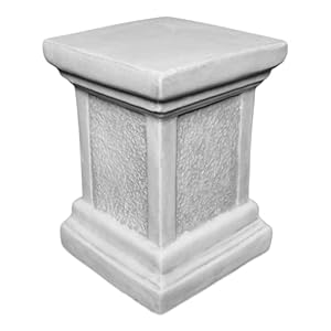 gartendekoparadies.de Sokkel platform, stenen sokkel, H. 33 cm, bodemoppervlak 24 x 24 cm, 23 kg, grijs, vorstbestendig van gegoten steen voor buiten